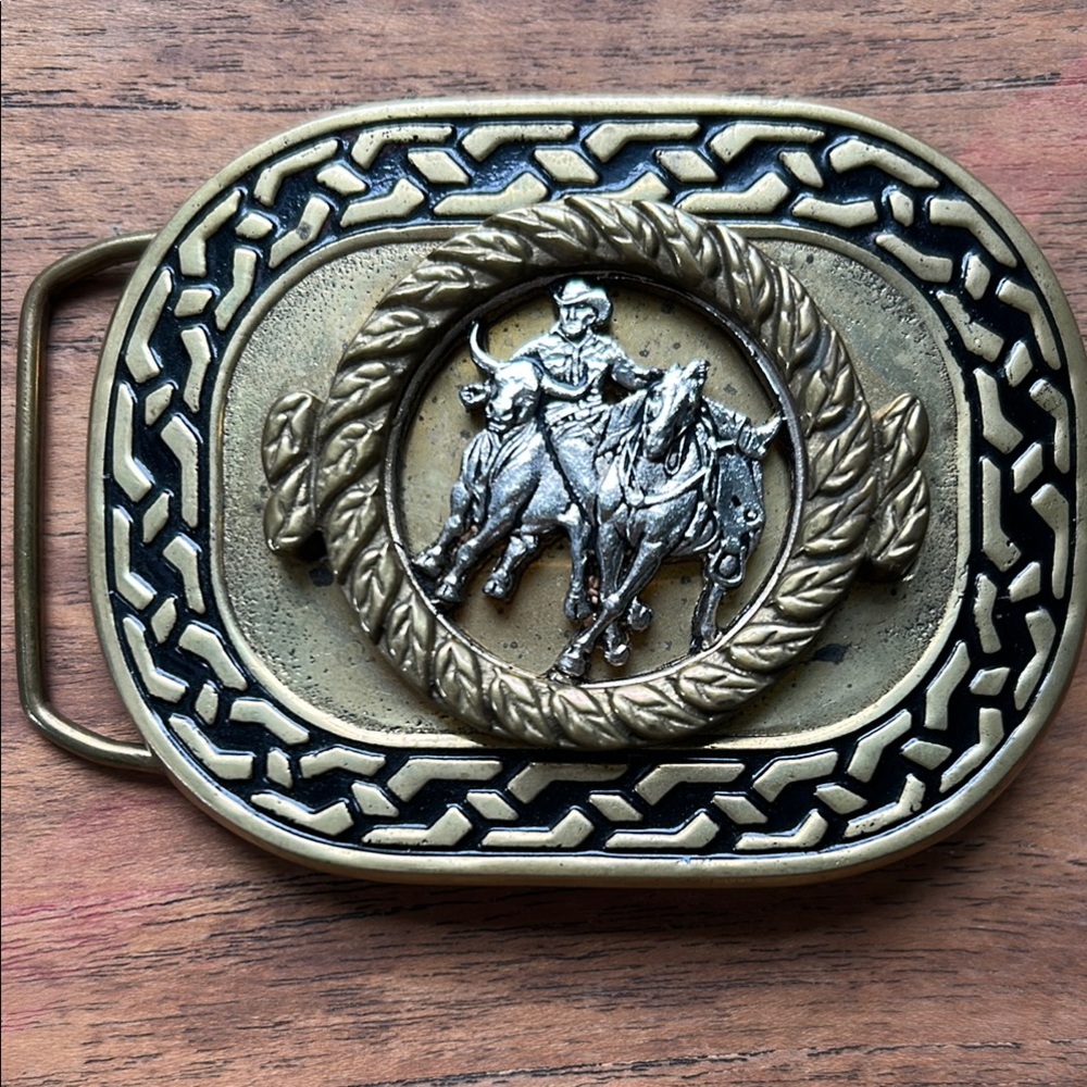 Gold and Silver Western Belt Buckle